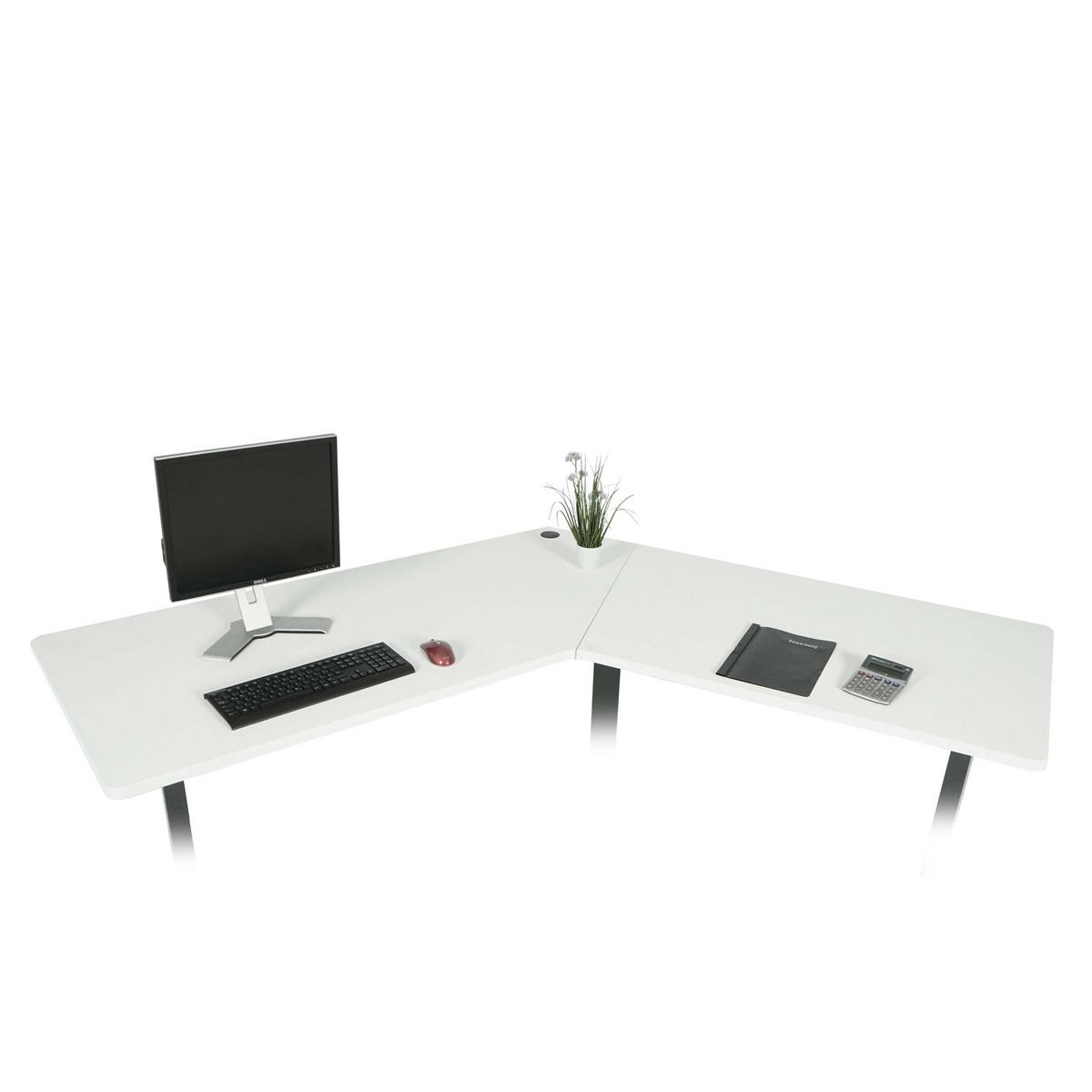 ECK-SCHREIBTISCHPLATTE White - Weiß, Holz (75/165/2cm) - MCW