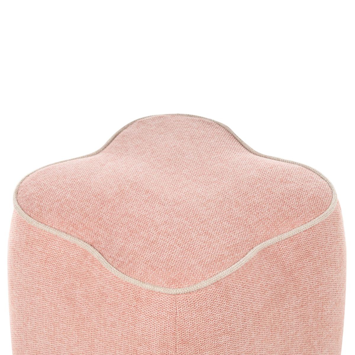 POUF Stoff Rosa Juno - Beige, Textil (35/38/35cm) - Beliani