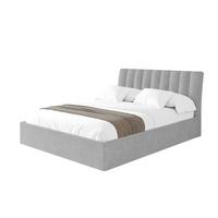 POLSTERBETT mit Bettkasten und Lattenrost, Boxbett ohne Matratze - ILAN 160x200 Grau - Hellgrau, Holzwerkstoff/Textil (160/200cm) - ALTDECOR