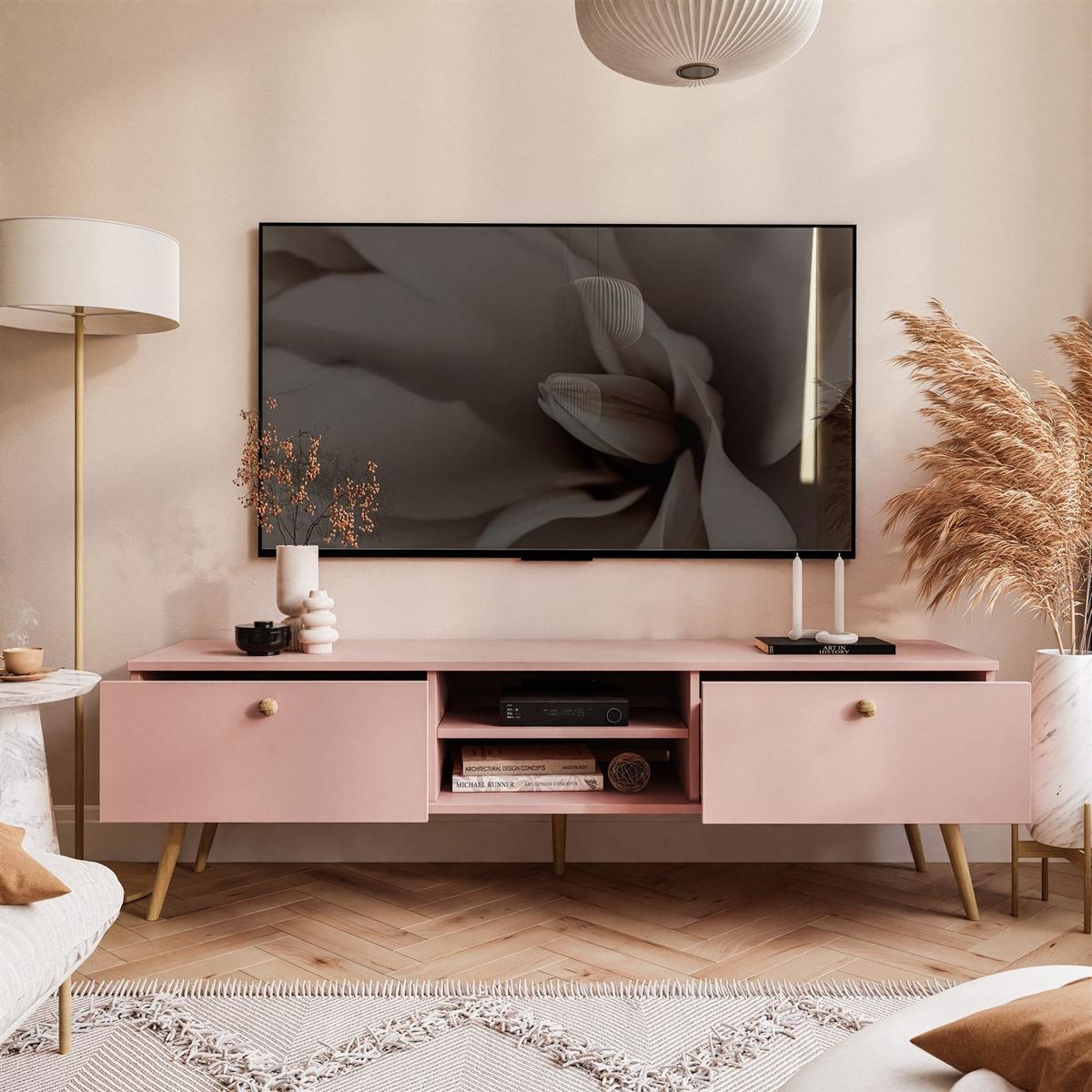 RTV Schrank HARMONY 170 cm Natürlich Rosa - Rosa, Holzwerkstoff (170/50/41cm) - Lookway