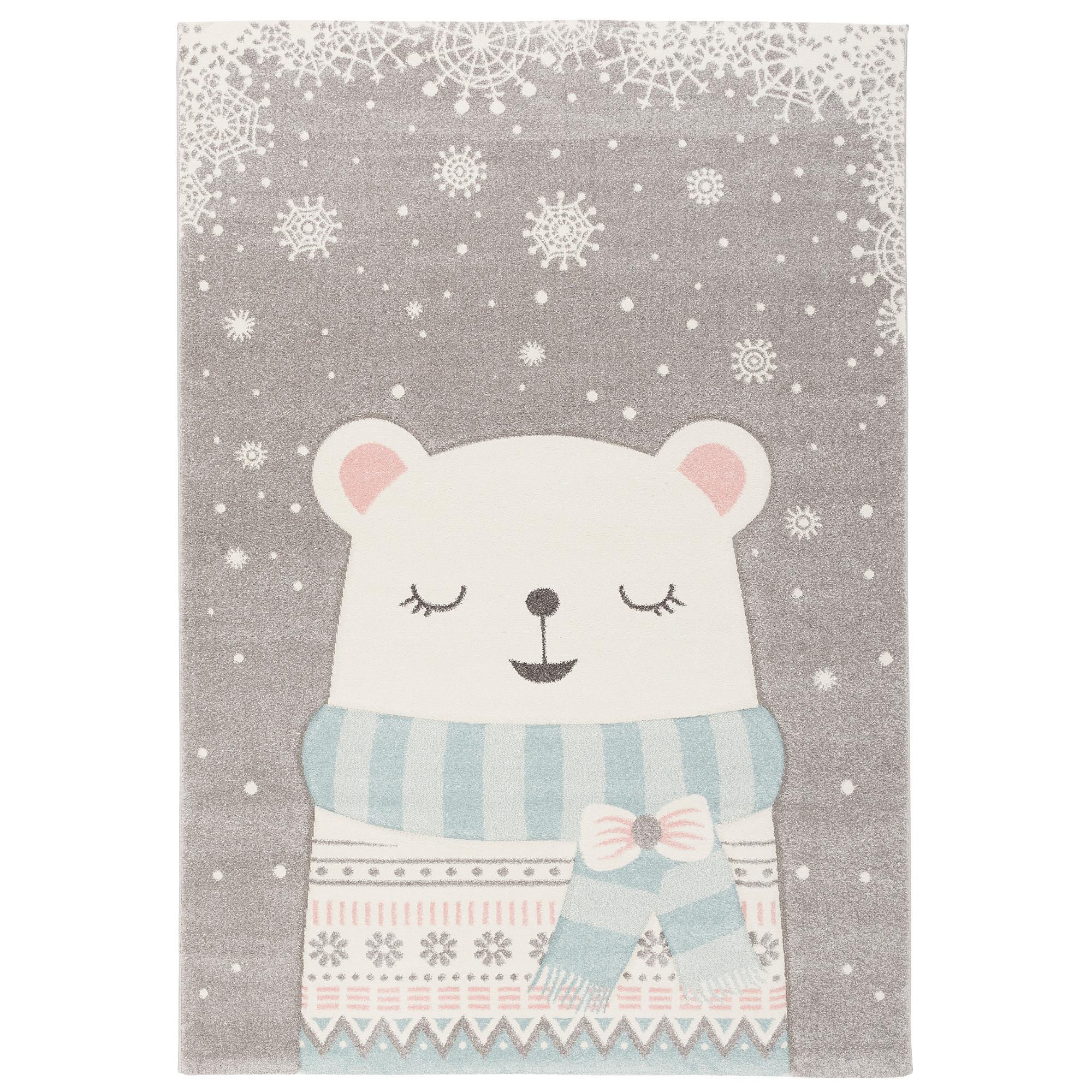 KINDER TEPPICH MAUI KIDS SCHNEE BÄR - Grau, Textil (120/170cm) - Pergamon