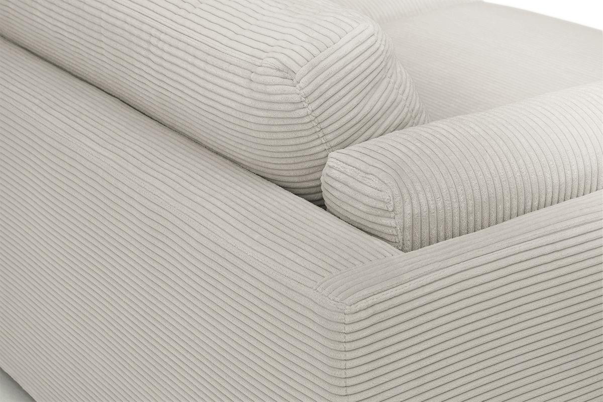 BIG SOFA RAINA Steingrau Cord - Greige/Schwarz, Kunststoff/Textil (254/85/150cm) - KAWOLA