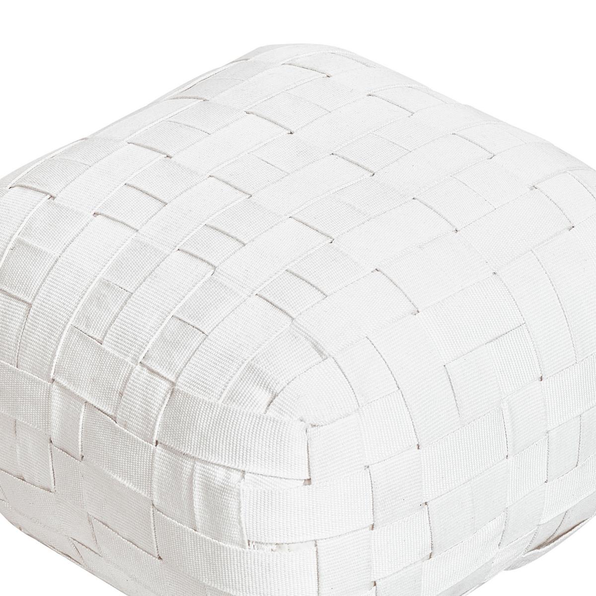 POUF Cremeweiß Bodla - Weiß, Kunststoff (50/30/50cm) - Beliani