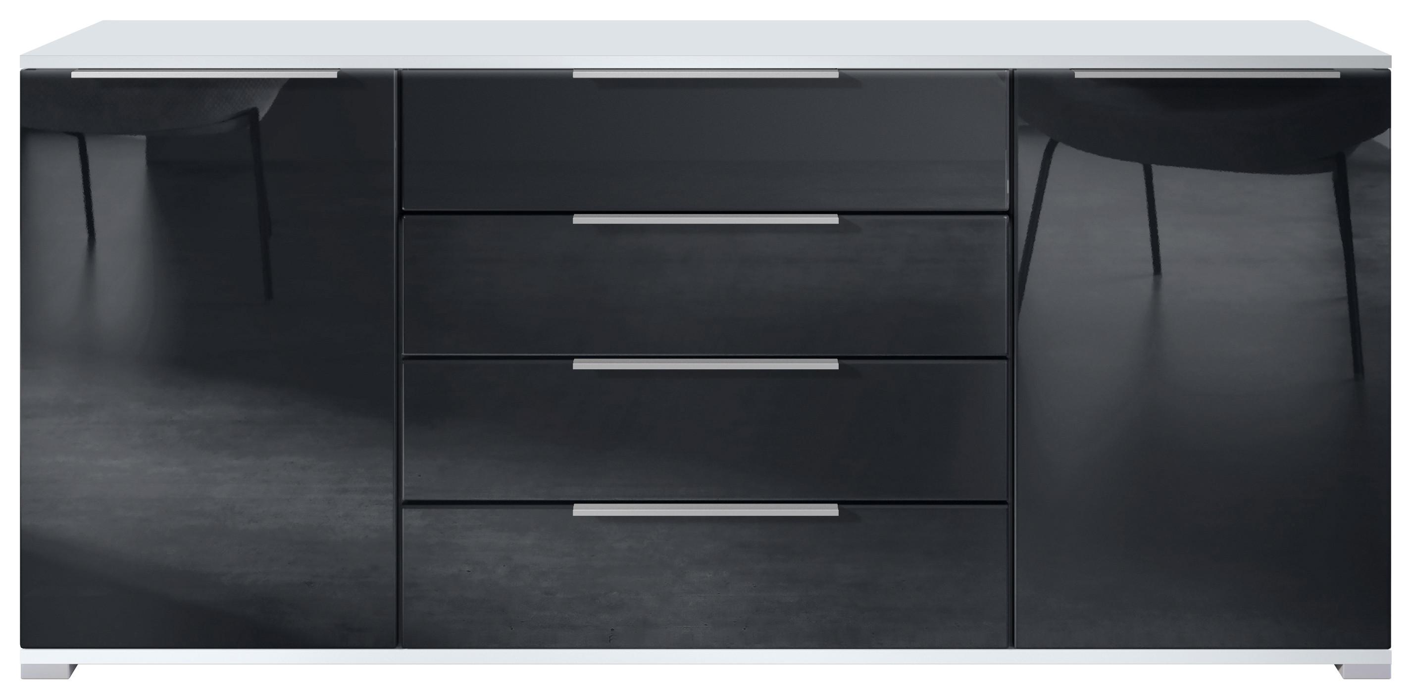 SIDEBOARD Linio Schwarz Hochglanz - Schwarz Hochglanz, Holzwerkstoff (166.5/75.5/35cm) - Vladon