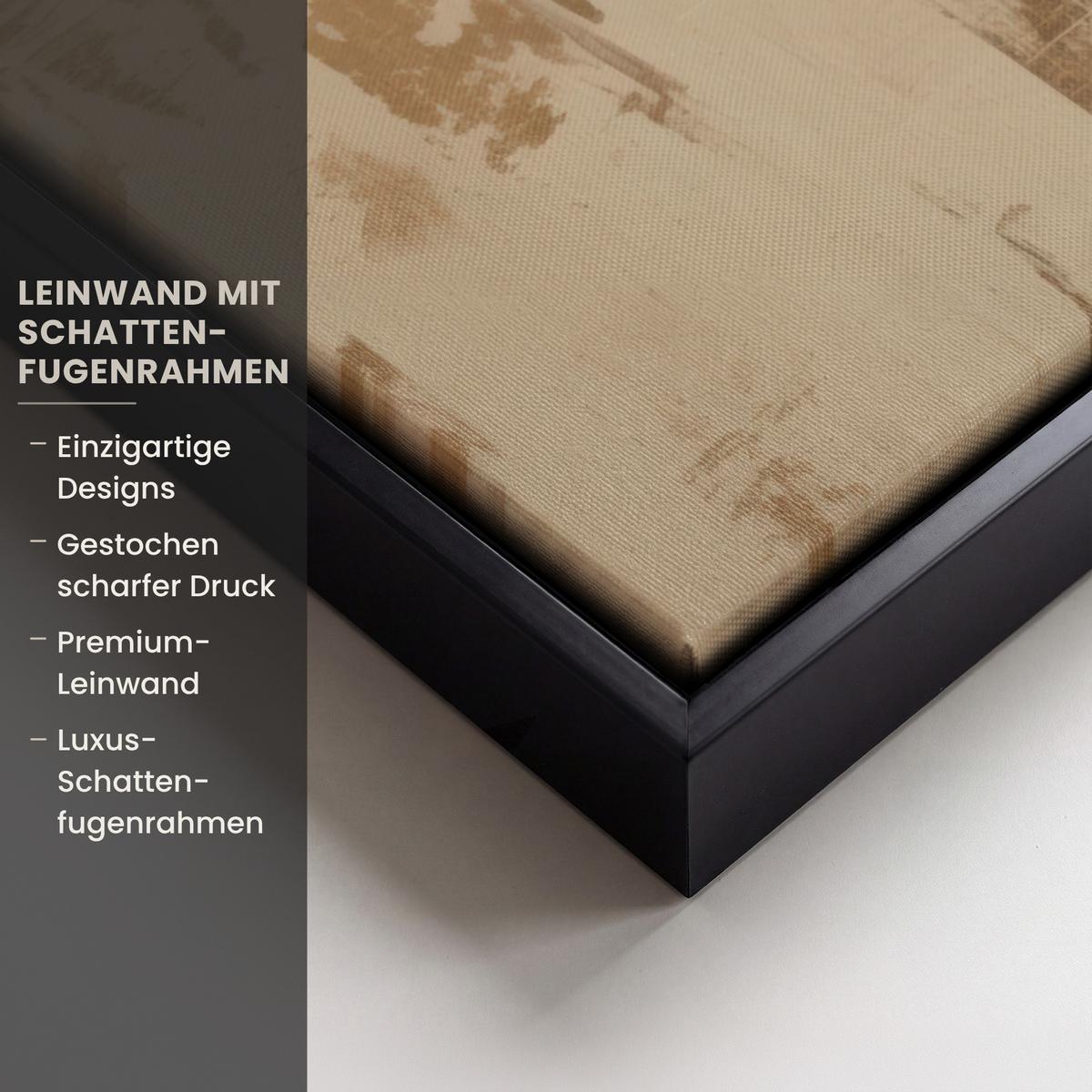 LEINWAND Bilder mit Rahmen - Frau - Gold - Abstrakt - Textur - 80x60 - Goldfarben, Textil (80/60cm) - MuchoWow