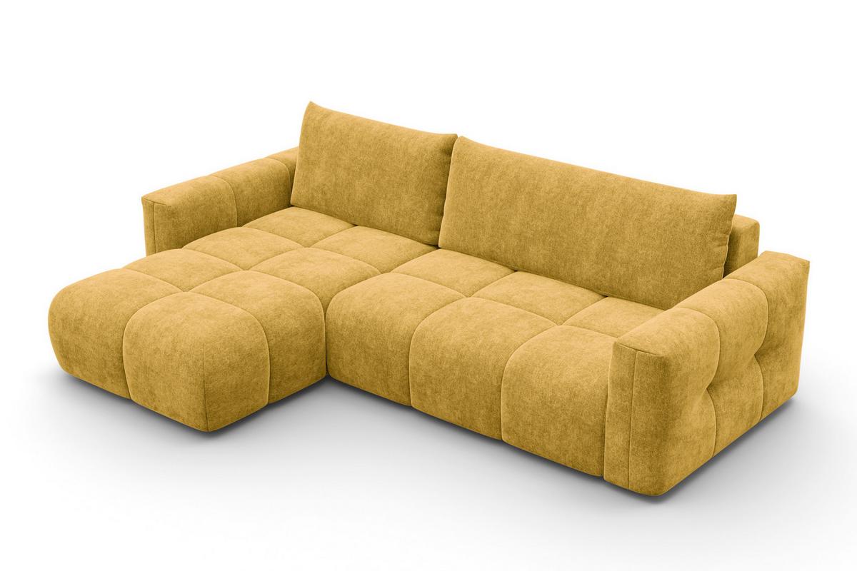 ECKSOFA VERONA 4-Sitzer links, Gelb - Gelb/Schwarz, Holz/Textil (266/173cm) - Courtois Laville