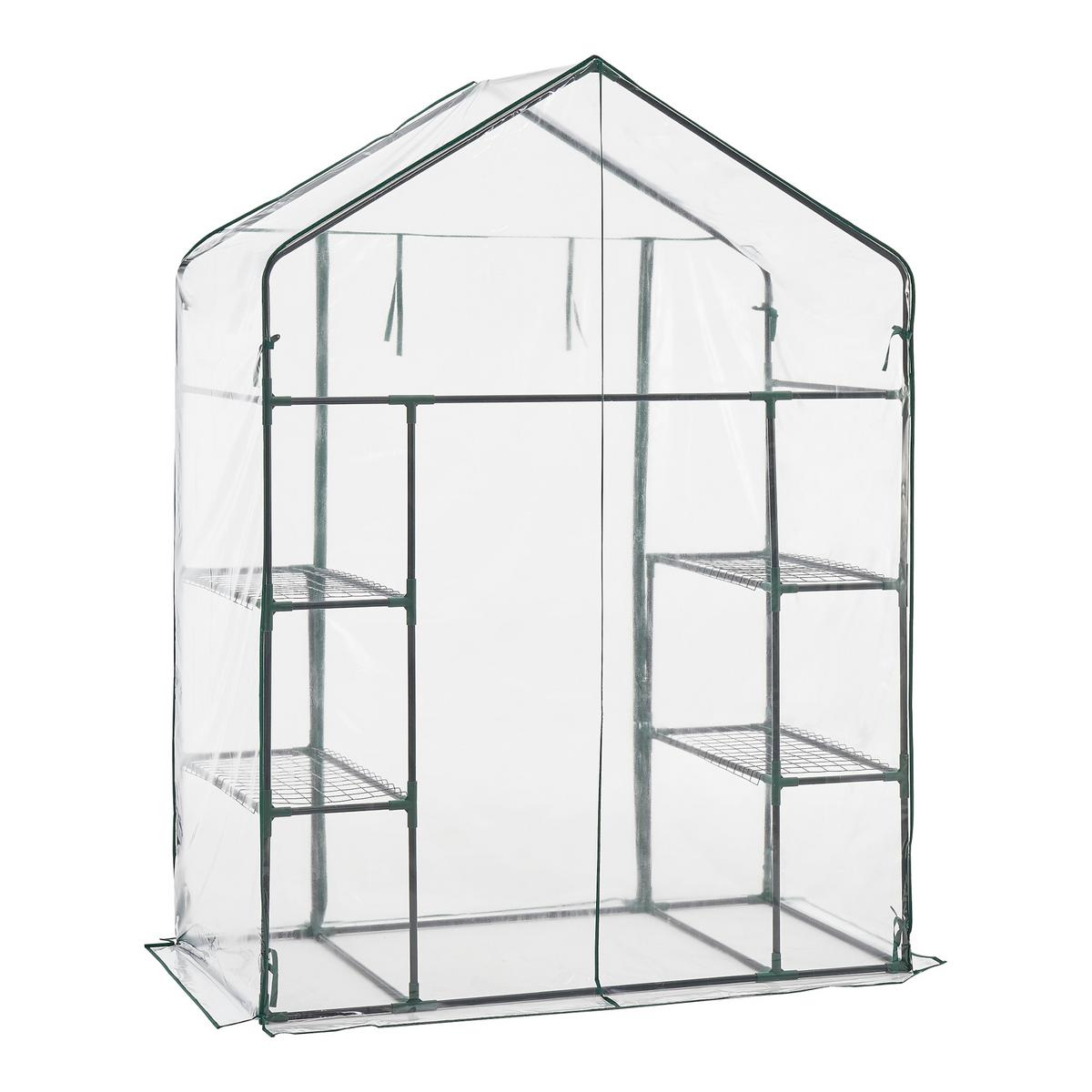 GEWÄCHSHAUS Hoorn - Transparent, Kunststoff (140/195/73cm) - [en.casa]