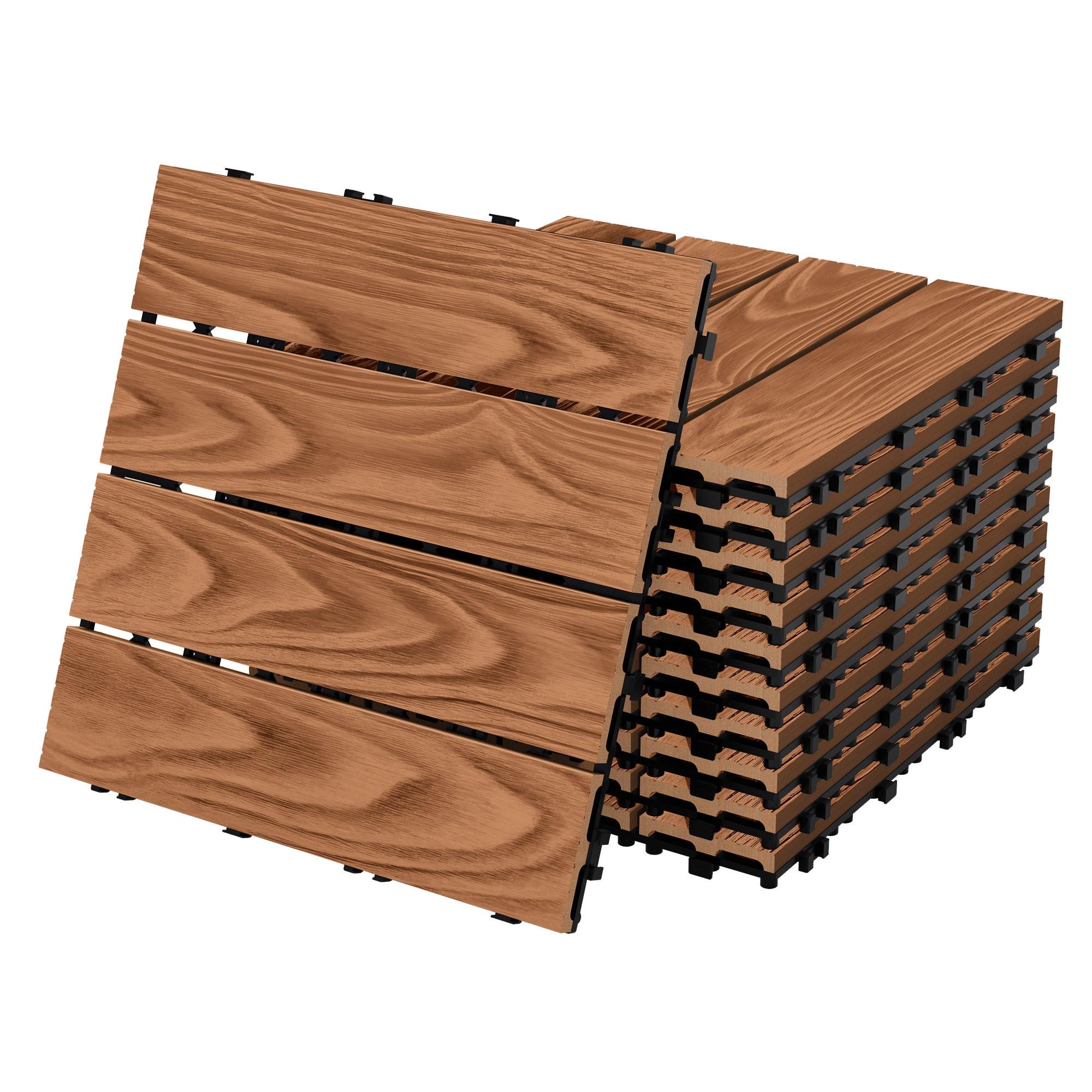 TERRASSENFLIESE Hellbraun 22 Stück - Hellbraun, Holzwerkstoff (30/30/2cm) - ML-DESIGN