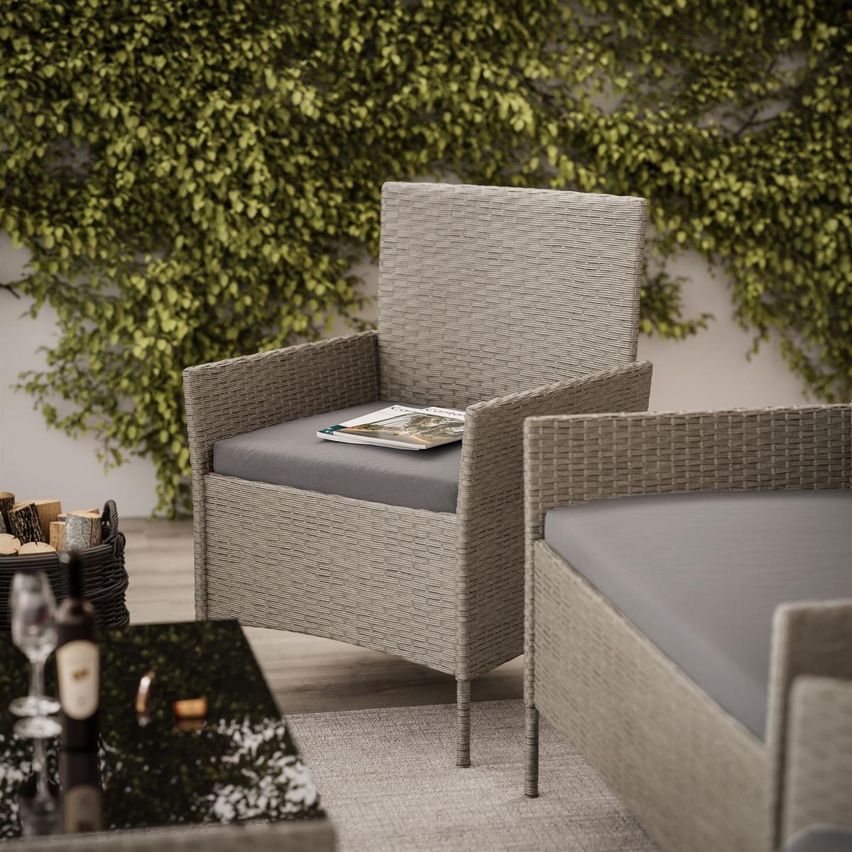 LOUNGEGARNITUR PERGOLA Rattan Gartenmöbelset - Grau, Kunststoff - Lookway