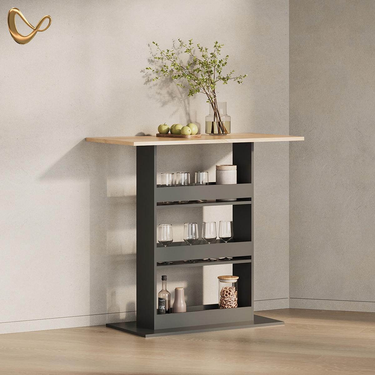 BARTISCH Regusa Goldkraft Eiche/Anthrazit 110 x 55 cm - Honigeiche/Anthrazit, Holzwerkstoff (55/110/106cm) - Livinity®