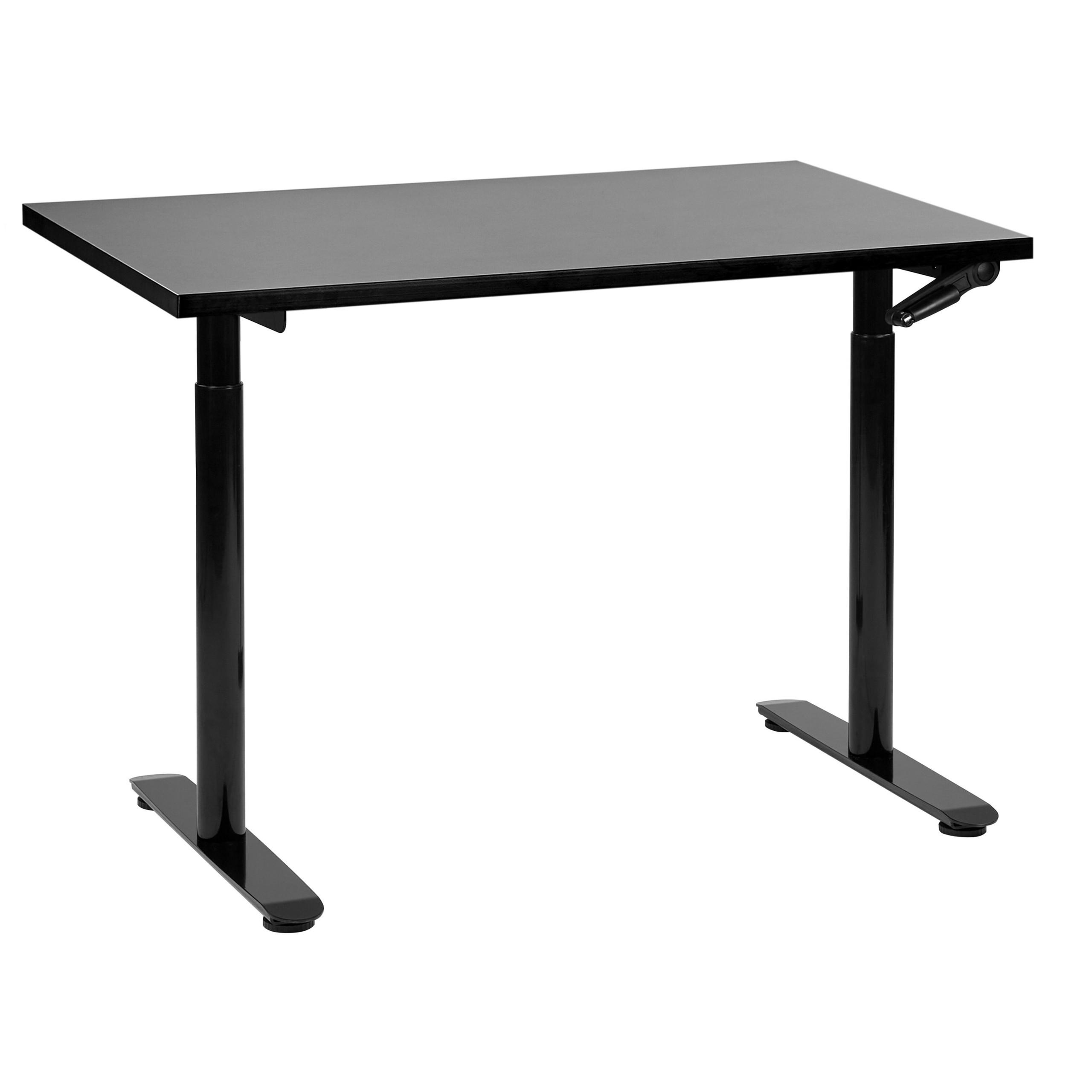SCHREIBTISCH schwarz 120/72 cm manuell höhenverstellbar Destin IV - Schwarz, Holz (160/72/74cm) - Beliani