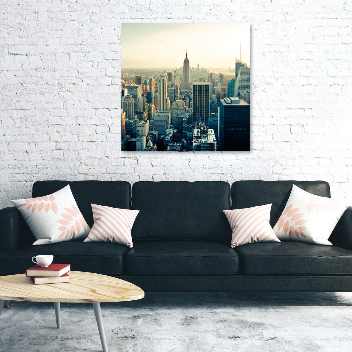 WANDBILD städte und architektur grau - Grau, Textil (50/50cm) - Feeby