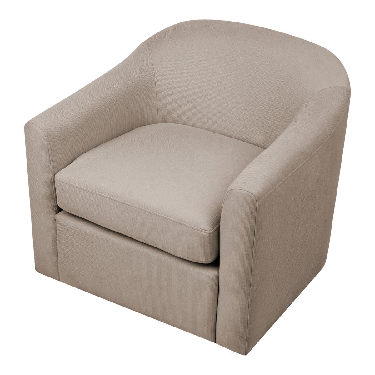 DREHSESSEL Stoff Taupe Magnor - Taupe, Textil (76/74/73cm) - Beliani
