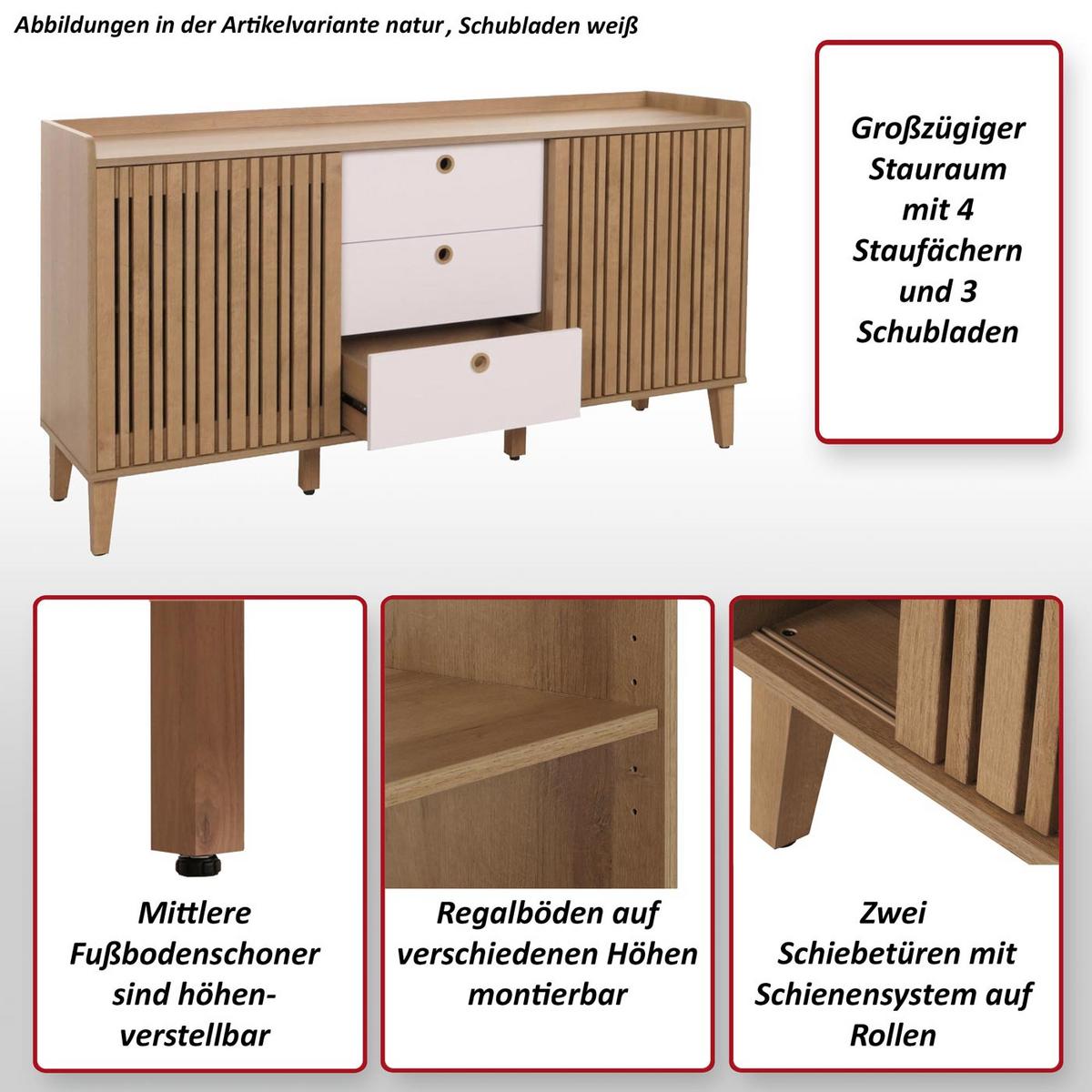 SIDEBOARD Braun - Braun, Holz (150/81/40cm) - MCW