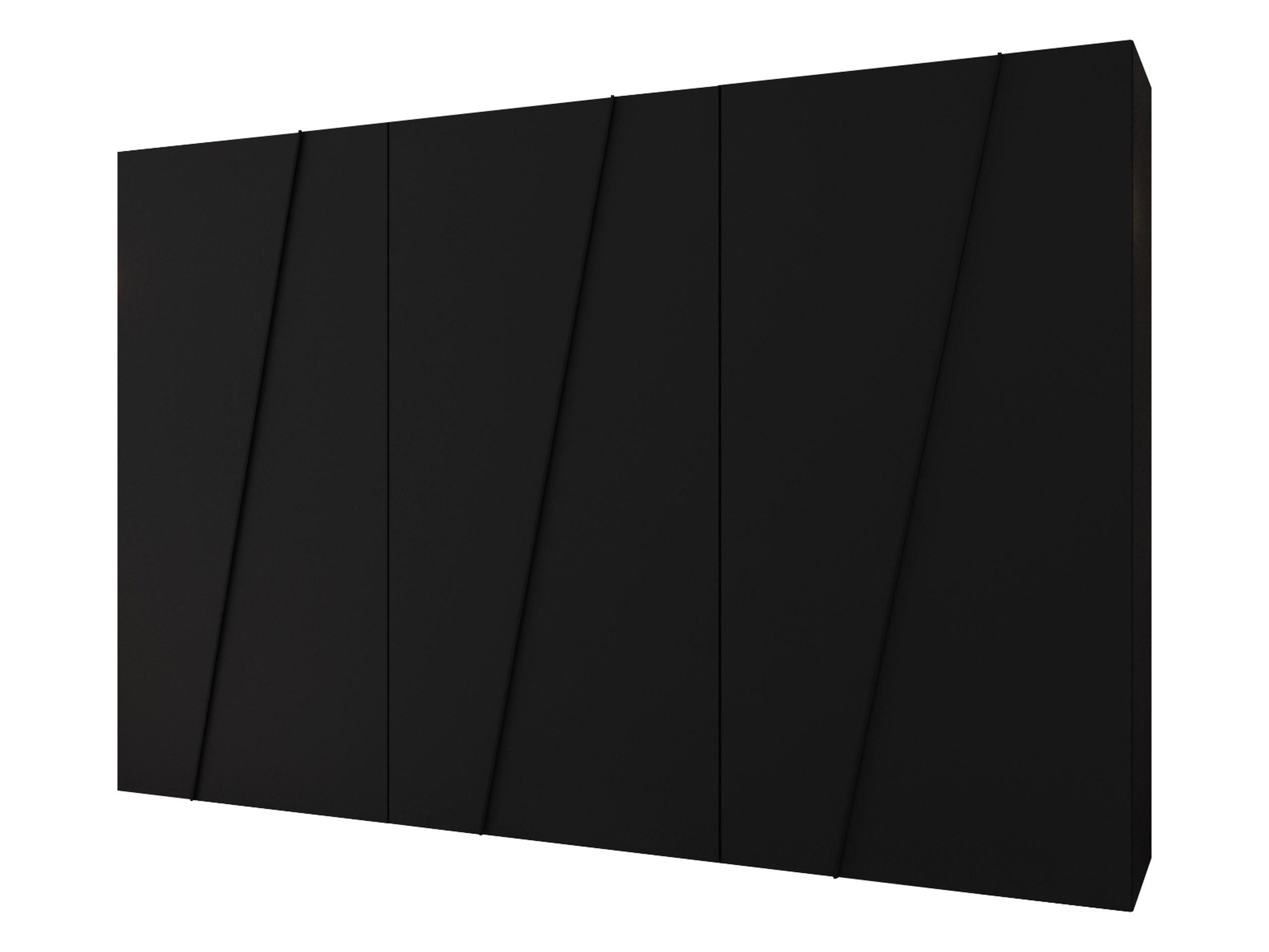 DREHTÜRENSCHRANK Zen 300 cm - Schwarz, Holzwerkstoff/Kunststoff (300/202/50cm) - MIRJAN24