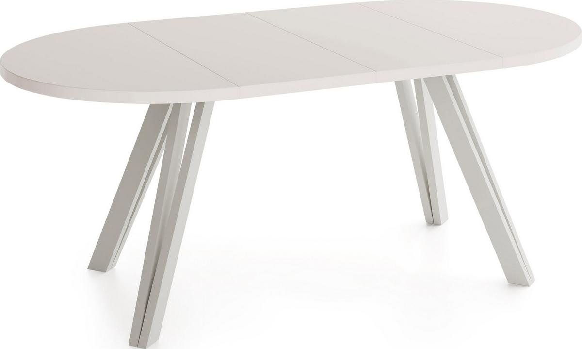 ESSTISCH Ravero runder ausziehbarer, Kaschmir 100-180/100/77 cm - Kaschmir/Beige, Holz/Holzwerkstoff (100/180/76.5cm) - WFL GROUP