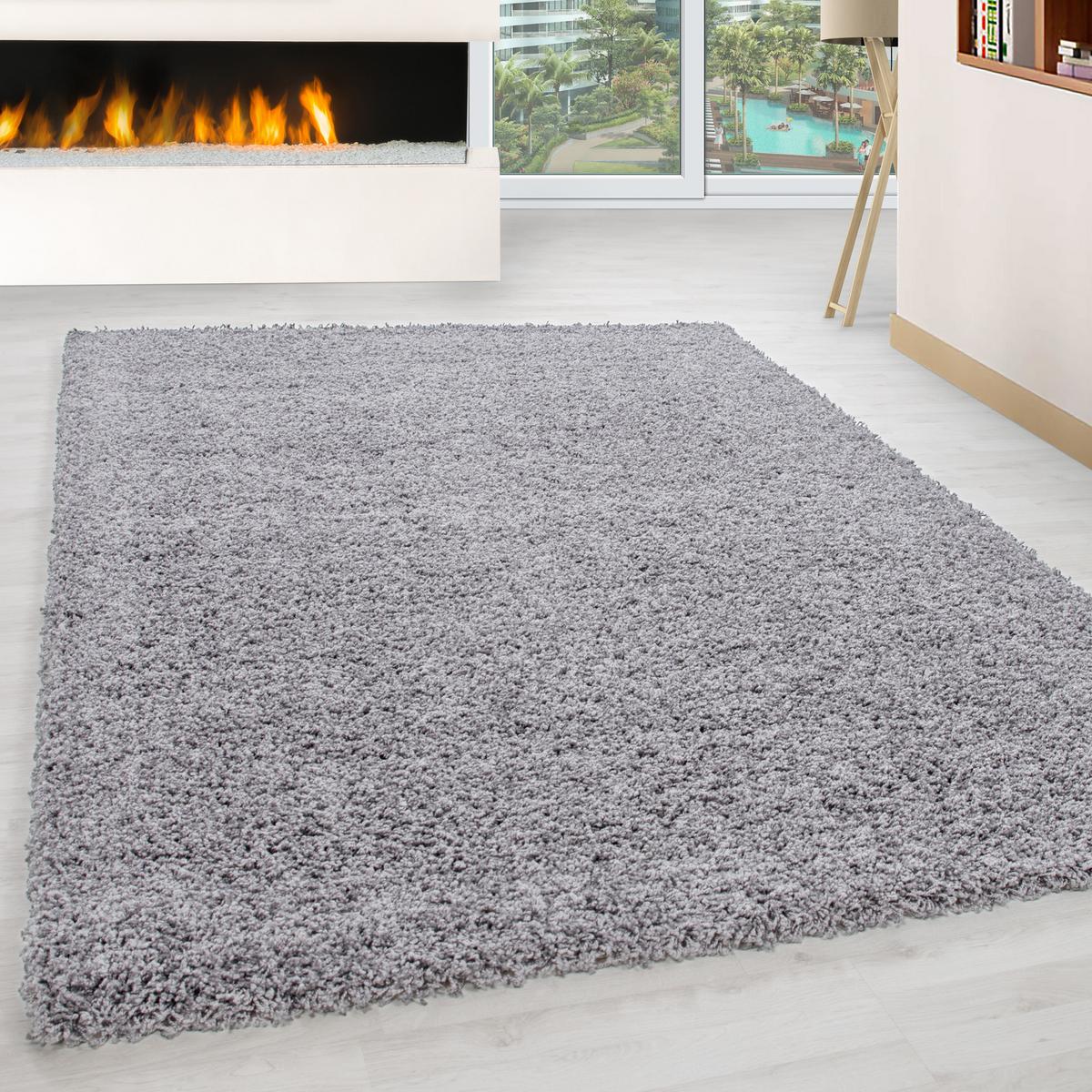 HOCHFLORTEPPICH RHEIN, einfarbig, Hellgrau, 60 x 110 cm - Grau, Textil (110/60cm) - KADIMA DESIGN