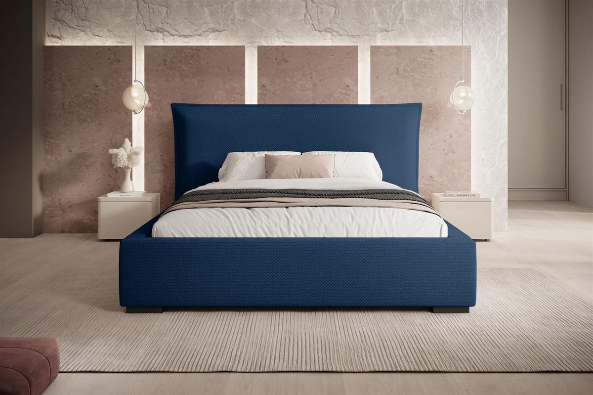 POLSTERBETT Amada Komplettset In Pop - Blau, Holzwerkstoff/Textil (140/200cm) - Fun Möbel