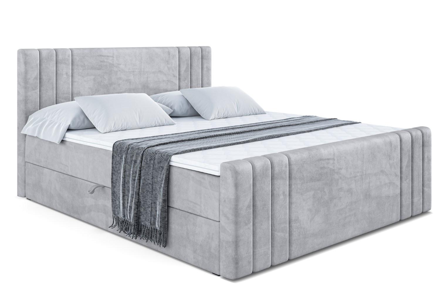 BOXBETT CELESTIA-Z - 120x200 cm - H4 - Hellgrau - Hellgrau, Holzwerkstoff (120/200cm) - ALTDECOR