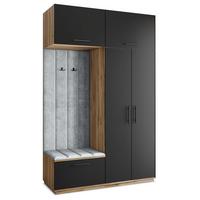 GARDEROBENSCHRANK REMA 150/240/60 cm Modern Eiche Wotan - Eiche Wotan/Hellgrau, Holzwerkstoff (150/240/60cm) - MASSENO