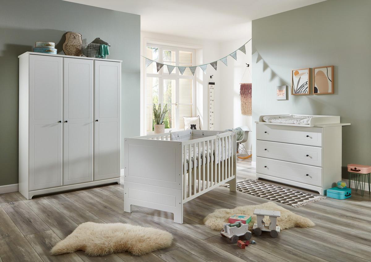 BABYMÖBEL-KOMPLETTSET Thilo 3-tlg. - Schwarz/Weiß, Holzwerkstoff/Metall (200/200/200cm) - arthur berndt