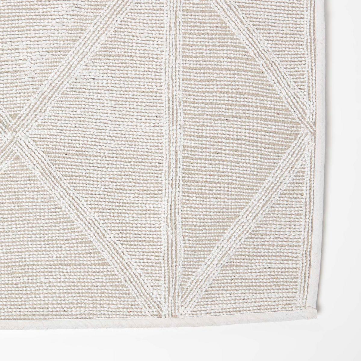 BADEMATTE 50/80 cm geometrisch - Weiß, Textil (50/80cm) - Homescapes