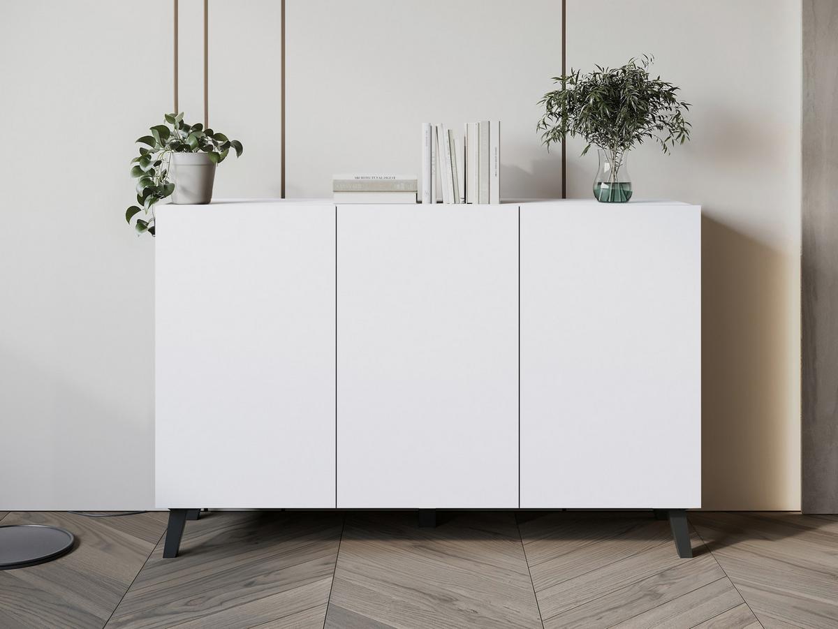 KOMMODE Phuket 120 - Schwarz/Weiß, Holzwerkstoff/Kunststoff (120/76/39cm) - MIRJAN24