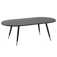 COUCHTISCH oval in Marmor-Optik – mit Metallgestell im modernen Design, Schwarz 120x60x42 cm - Goldfarben/Schwarz, Holzwerkstoff/Metall (60/120/42cm) - KADIMA DESIGN
