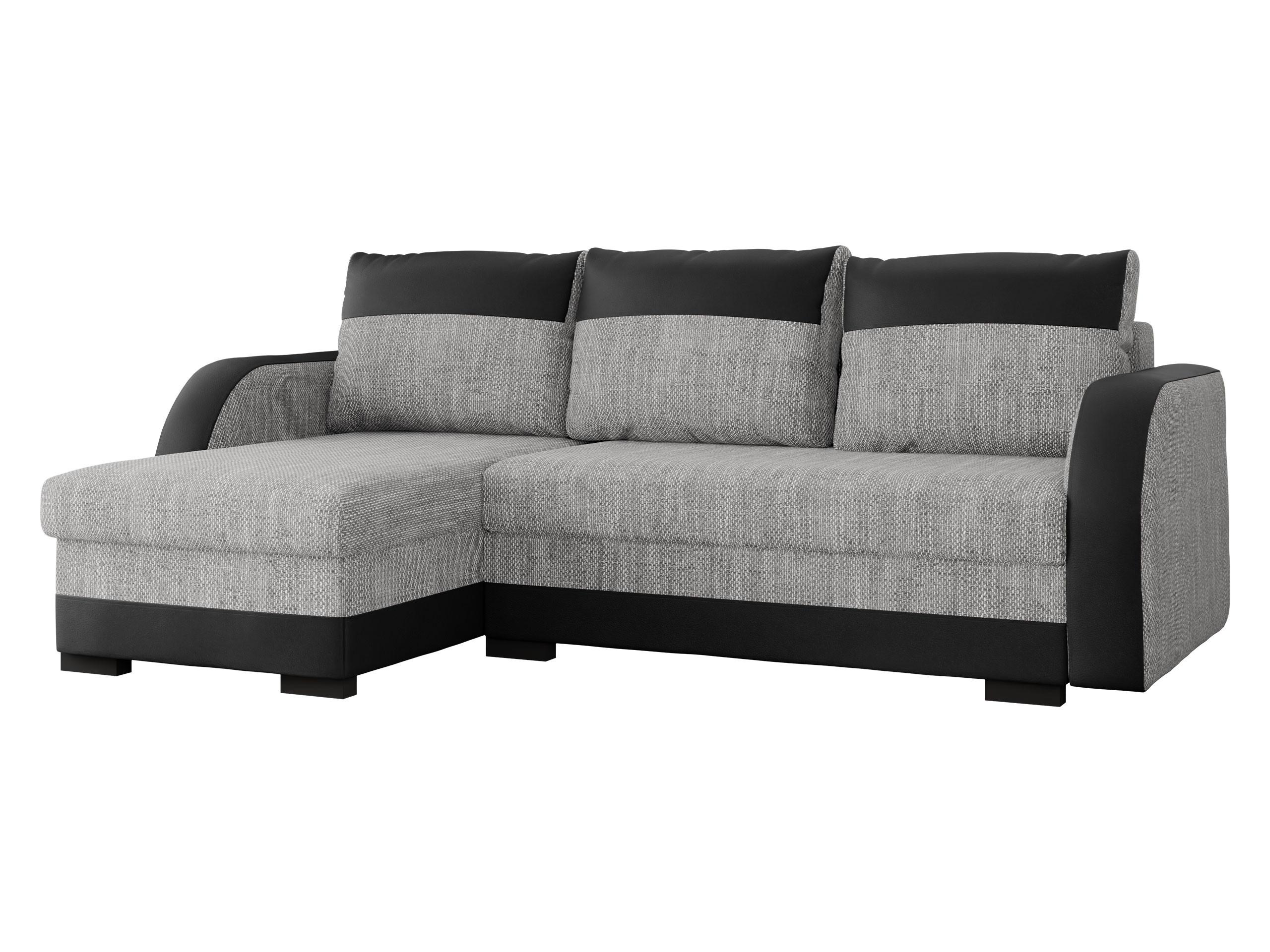ECKSOFA Jozef - Schwarz/Grau, Holz/Textil (230/140cm) - MIRJAN24