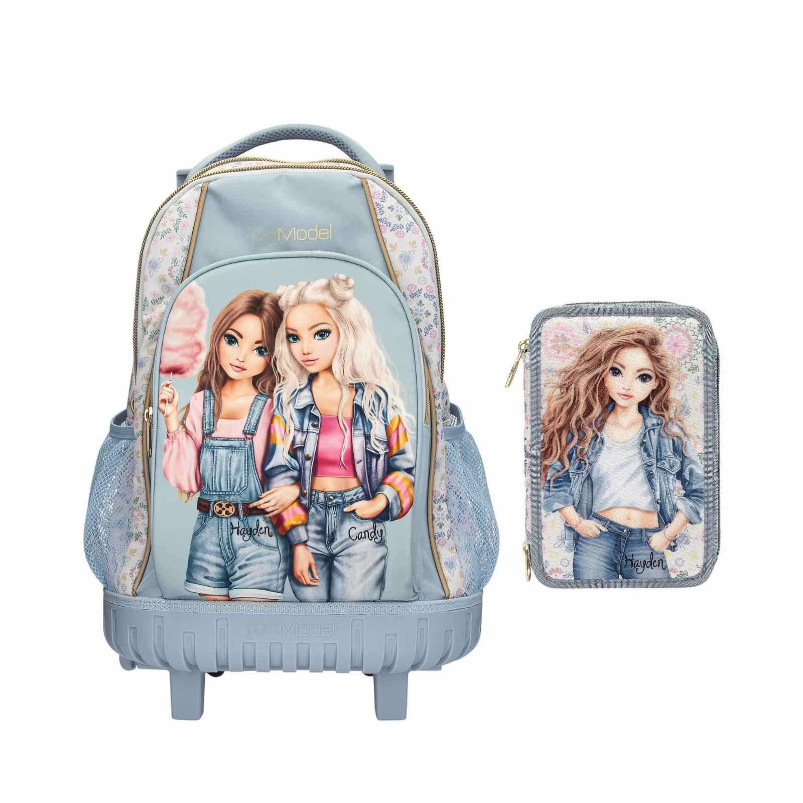 SCHUL-SET TROLLEY FESTIVAL FUN TOPModel hellblau - Hellblau, Textil (2/2cm) - Depesche Germany