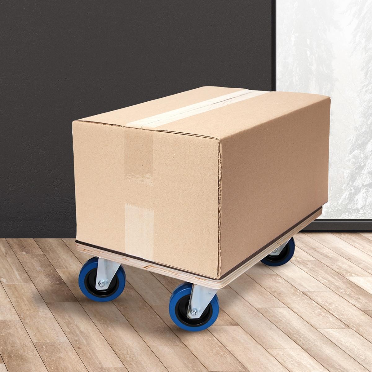 TRANSPORTROLLER 2er Set mit 4 Rollen 35x50 cm Traglast 800kg Siebdruck Holzplatte Black - Anthrazit, Holzwerkstoff (50/35/14.5cm) - ECD-Germany