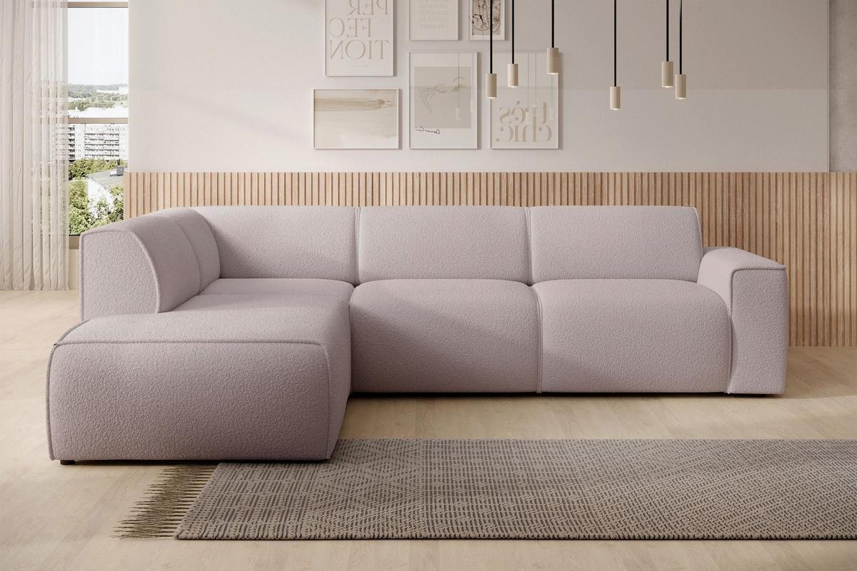 ECKSOFA Bouvi Beige links - Beige/Schwarz, Kunststoff/Textil (292/220cm) - Selsey