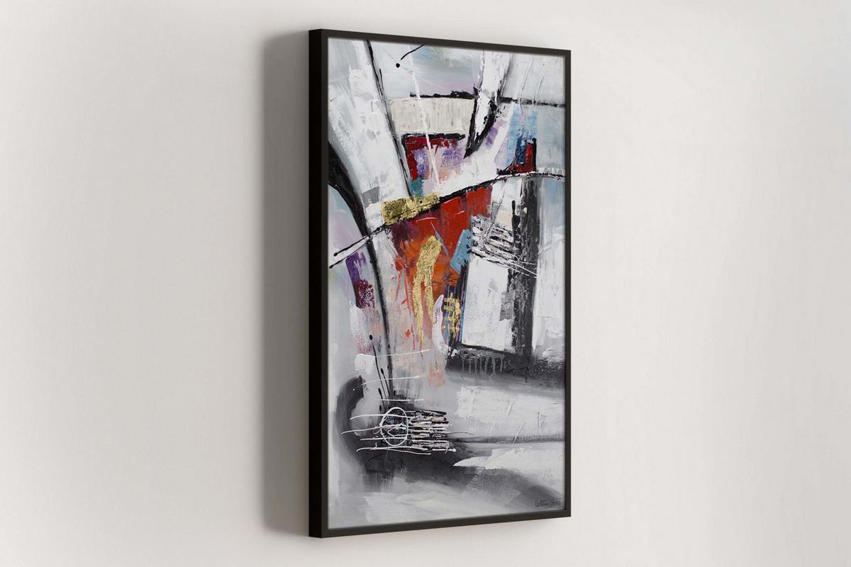 ACRYLBILD HANDGEMALT 80/120 cm - Multicolor/Grau, Holz/Textil (80/120cm) - KUNSTLOFT