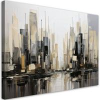 LEINWANDBILD Abstraktion 45x30cm - Grau, Textil (45/30cm) - Feeby