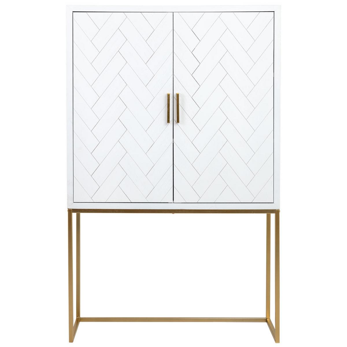 HIGHBOARD mit 2 türiger aus holz und metall 100x40x160 cm - Weiß, Holz (100/160/40cm) - Wanderlust