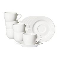 ESPRESSOTASSEN MIT UNTERTASSEN Volos weiß 90 ml 12-tlg. - Weiß, Keramik (12.5/6.5/12.5cm) - Ritzenhoff Breker