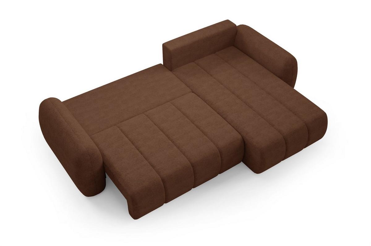 ECKSOFA Caria Mit Schlaffunktion - Rotbraun, Holzwerkstoff/Textil (304/190cm) - Fun Möbel
