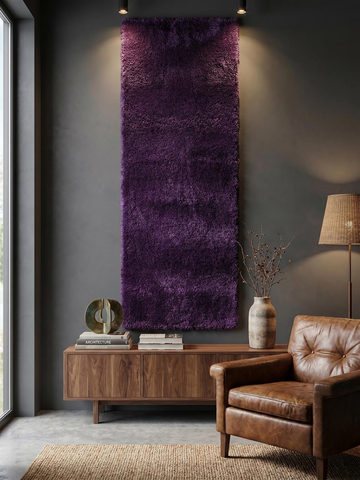 HOCHFLORTEPPICH SALZACH, einfarbig, aus Polypropylen, Violett, 80 x 250 cm - Lila, Textil (250/80cm) - KADIMA DESIGN