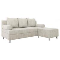 SCHLAFSOFA Dover mit Polsterhocker - Sandfarben/Chromfarben, Holz/Kunststoff (192/86/80cm) - MIRJAN24