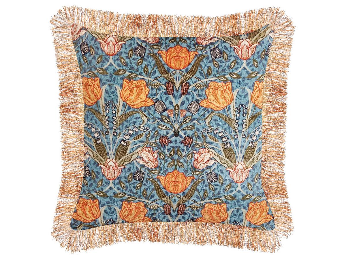 DEKOKISSEN 2er-Set Blau 45/45 cm Mitella - Blau, Textil (45/45cm) - Beliani