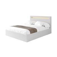 POLSTERBETT mit Bettkasten und Lattenrost, Bett mit Matratze H3/H4 - GOLA 180x200 Weiß - Weiß, Holzwerkstoff/Textil (180/200cm) - ALTDECOR