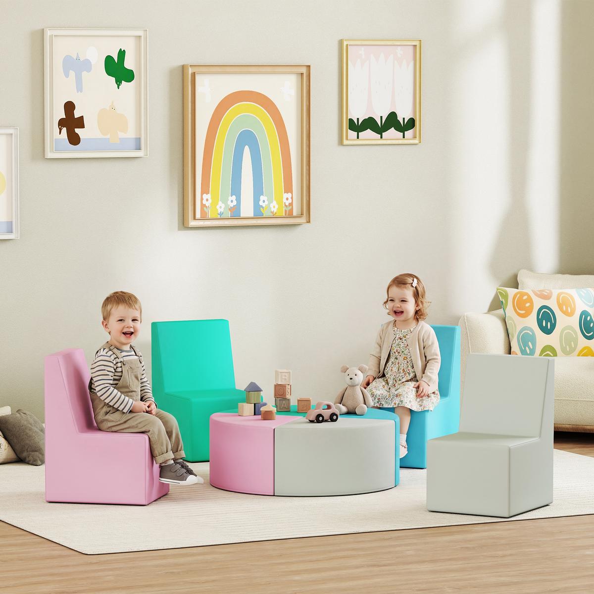 SOFTBAUSTEINE PU EPE Mehrfarbig - Multicolor, Kunststoff (150/150cm) - AIYAPLAY