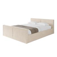 POLSTERBETT mit Bettkasten, Fußteil und Lattenrost, Boxbett mit Matratze H3/H4 - EMMI-Z-V1 180x200 Beige - Creme, Holzwerkstoff/Textil (180/200cm) - ALTDECOR