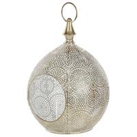 LATERNE Gold Laeso - Goldfarben/Weiß, Metall (24/33/24cm) - Beliani