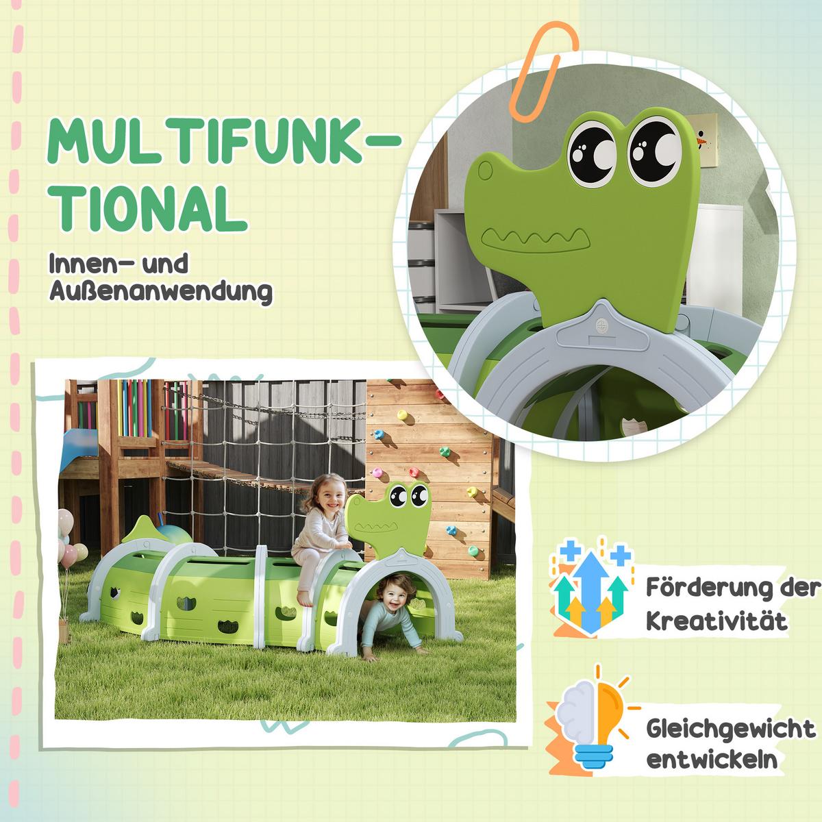 SPIELTUNNEL - Grün, Kunststoff (88/92/194cm) - AIYAPLAY