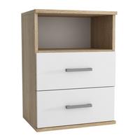 NACHTTISCH NOCTA 48/65,5/35 cm Weiß - Weiß/Sonoma Eiche, Holzwerkstoff (48/65.5/35cm) - MASSENO