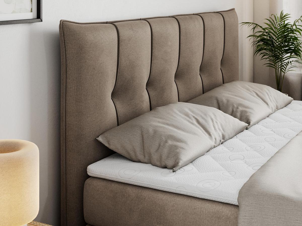 BOXSPRINGBETT PREMIUM 10 KING 180/200 Braun Velvet - H3 - Braun, Holz/Textil (180/200cm) - MKS