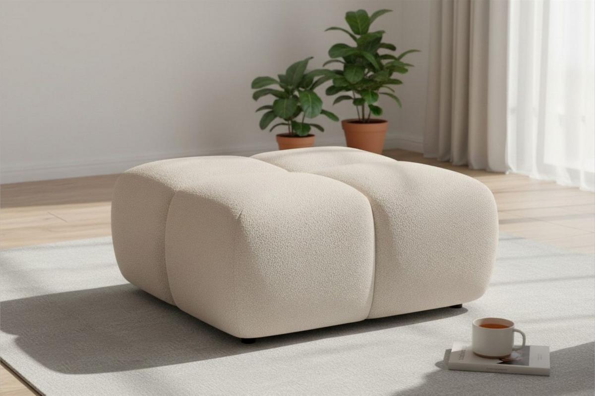 SOFASET Vega 3-2 Inkl. Hocker - Beige, Holzwerkstoff/Textil (250/77/103cm) - Fun Möbel