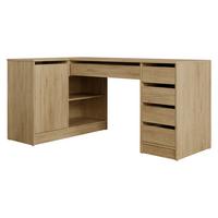 ECKSCHREIBTISCH Ada - Eichefarben/Schwarz, Holzwerkstoff/Kunststoff (98/158/76cm) - MIRJAN24