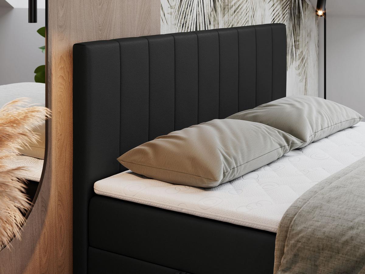 BOXBETT LOPE 200/200 - Schwarz Kunstleder - H4 - Schwarz, Holz/Textil (200/200cm)